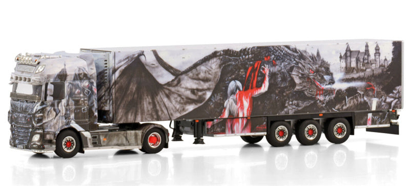 WSI  DAF XF SUPER SPACE CAB MY2017 4X2 REEFER TRAILER - 3 AXLE Heide Logistik 1:50 DIECAST Truck Lorry