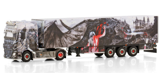 WSI  DAF XF SUPER SPACE CAB MY2017 4X2 REEFER TRAILER - 3 AXLE Heide Logistik 1:50 DIECAST Truck Lorry