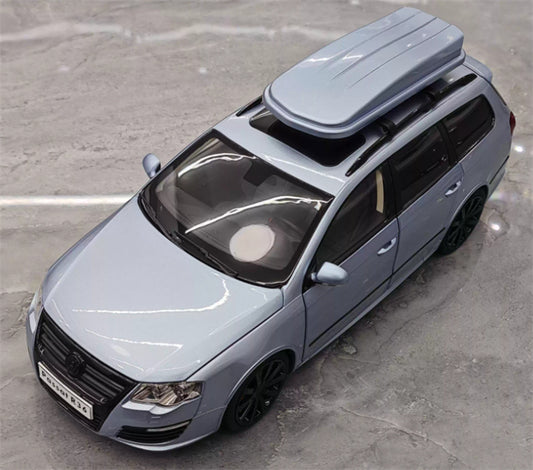 NZG Volkswagen VW Passat Estate R36 Classic ceramic jar Car Ice Blue with pedal travel suitcase Limited Edition 99PCS ONLY 1:18 Car Pre-built Model view1