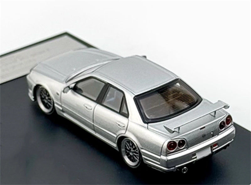 Mortal Nissan GTR ER34 25GT SKYLINE URAS Modified Edition BBS Wheel Silver Limited Edition 1:64 Car Pre-built Model view4