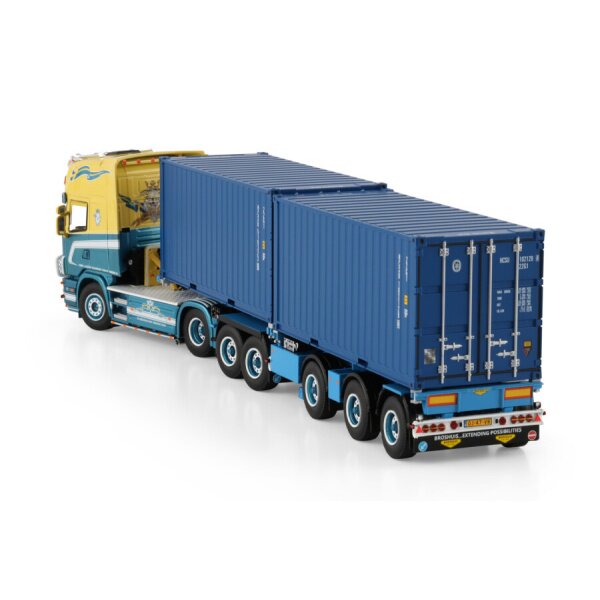1:50 SCANIA JOHN V.D. MADE 4X2 + 2X20FT CONTAINER WSI Diecast Model