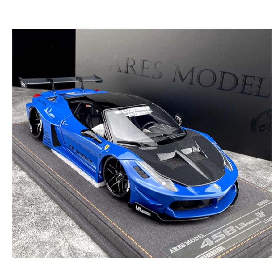 ARES MODEL Ferrari 458GT sports car Limited Edition Blue 1:18 Resin Car