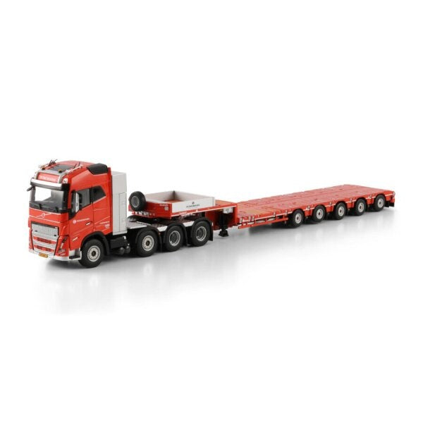 1:50 VOLVO PEINEMANN FH5 8X4 MANOOVR 5 AXLE WSI Red Diecast Model