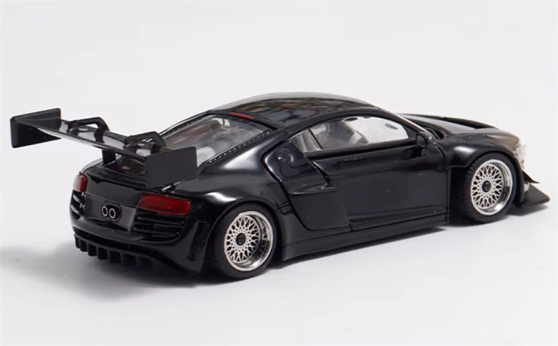 LeManFang Audi R8 LMS ULTRA high tail modified racing Black 1:64 Car Pre-built Model view5