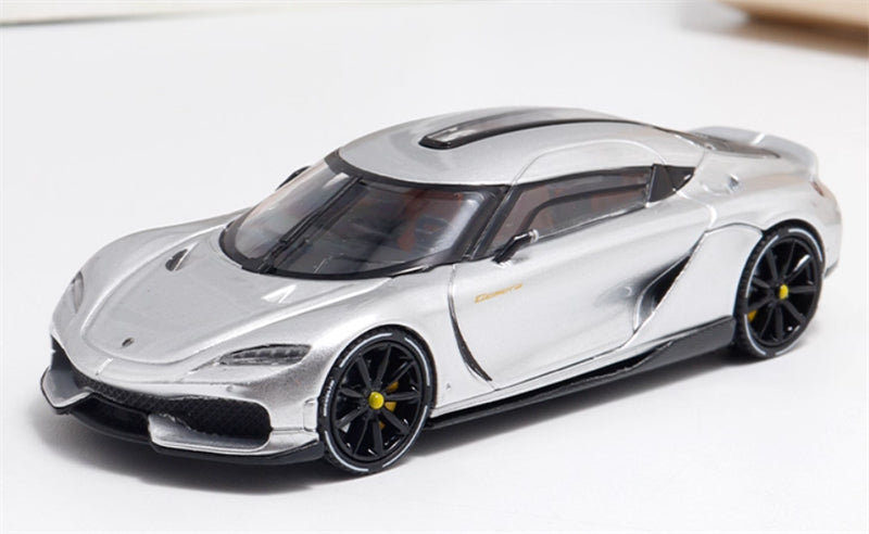 BriScalemicro Koenigsegg Gemera Silver Limited Edition 299PCS ONLY 1:64 Car Pre-built Model view5