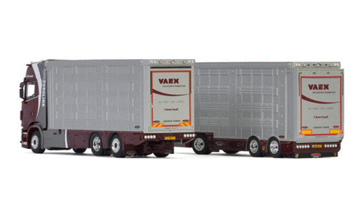 WSI SCANIA S HIGHLINE CS20H 6X2 TAG AXLE RESIN COMBI trailer VAEX 1/50 DIECAST Truck