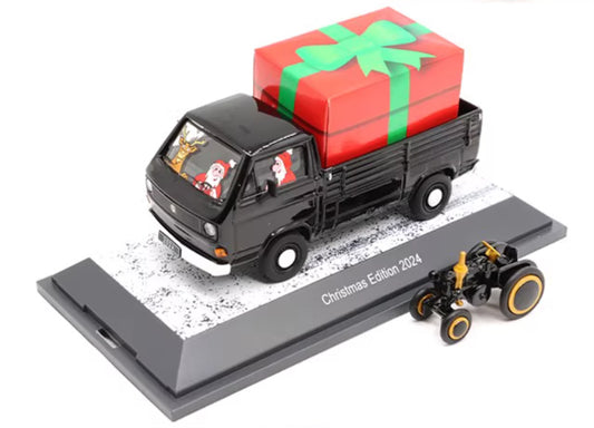 SCHUCO VOLKSWAGEN VW T3a Christmas Edition 2024 with 1:43 Car Pre-built Model view1