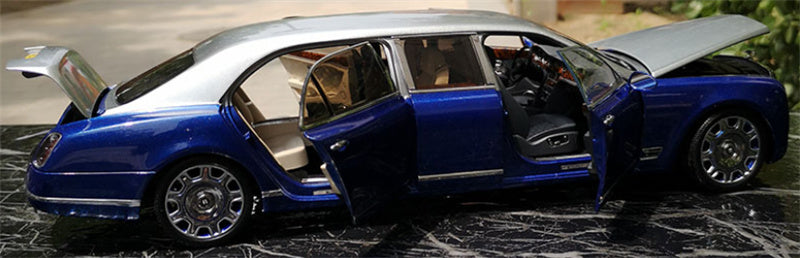 Almost Real BENTLEY Mulsanne Extended Version Silver Blue 1/18 DIECAST CAR