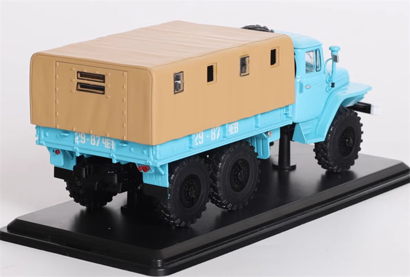 StartScaleModels Soviet URAL-375D flatbed blue Truck with tent 1：43 Truck Pre-built Model
