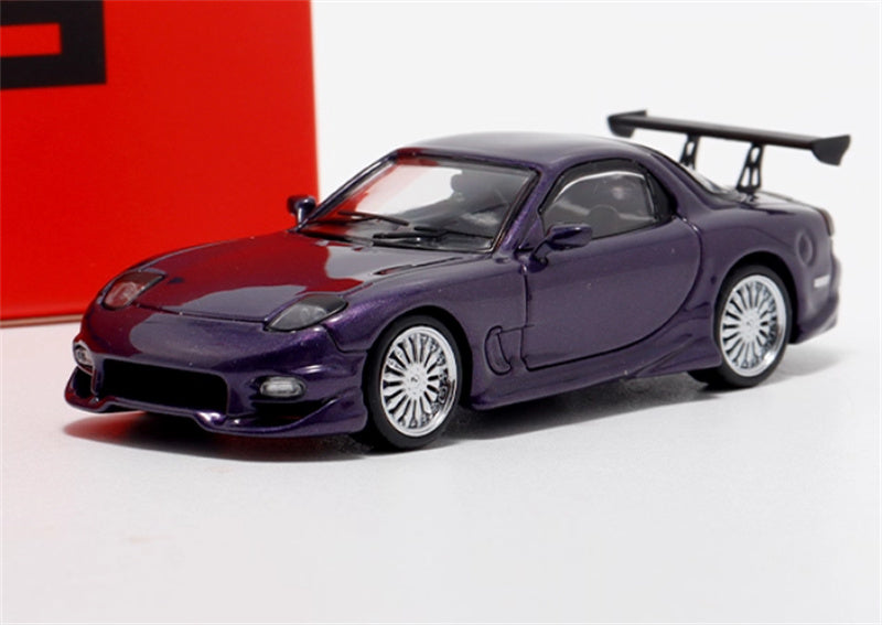 Mortal Mazda RX7 Veilside Limited Edition Purple 1:64 Car Pre-built Model view1