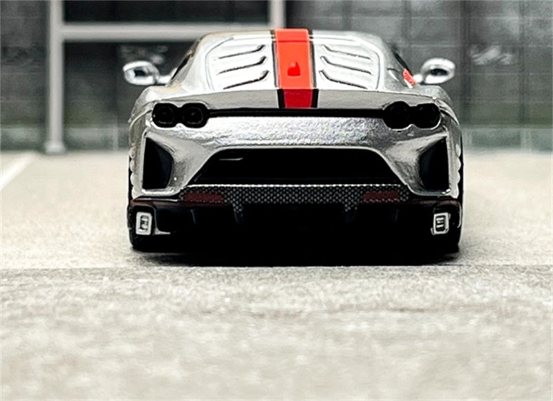 TOC Ferrari FE812C Coupe Sports ARGENTO NURBURGRING / FLUORESCENT RED 1:64 Car Pre-built Model