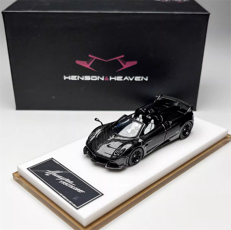 HH Model Pagani Huayra Tricolore Black Carbon Fiber - Convertible Edition Limited Edition 399PCS ONLY 1:64 Car Pre-built Model view8