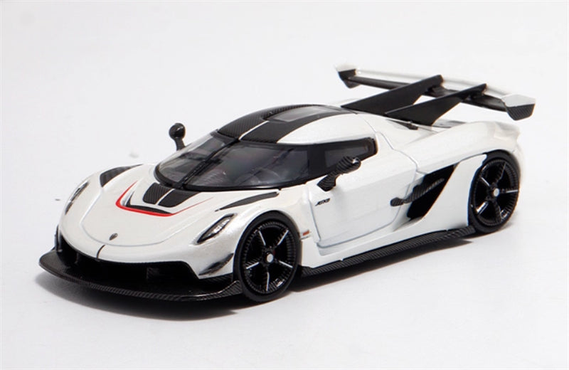 HKM Premium & BriScalemicro Koenigsegg Jesko Pearl White Limited Edition 500PCS ONLY 1:64 Car Pre-built Model view1