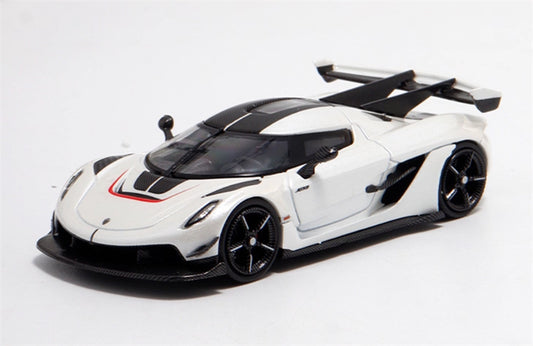 HKM Premium & BriScalemicro Koenigsegg Jesko Pearl White Limited Edition 500PCS ONLY 1:64 Car Pre-built Model view1