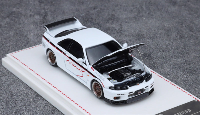 Focal Horizon Nissan Skyline GT-R R33 Mine's White Limited Edition 499PCS ONLY 1:64 Car Pre-built Model view7