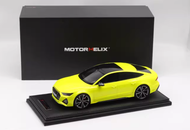 1:18 Audi RS7 2017 Fluorescent Yellow  MOTORHELIX LTD 99PCS ONLY Resin car Model