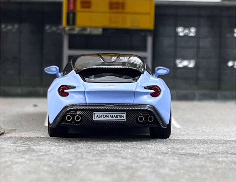 KING MODEL Aston Martin Vanquish Zagato Blue Limited Edition 333PCS ONLY 1:64 Car Pre-built Model view4