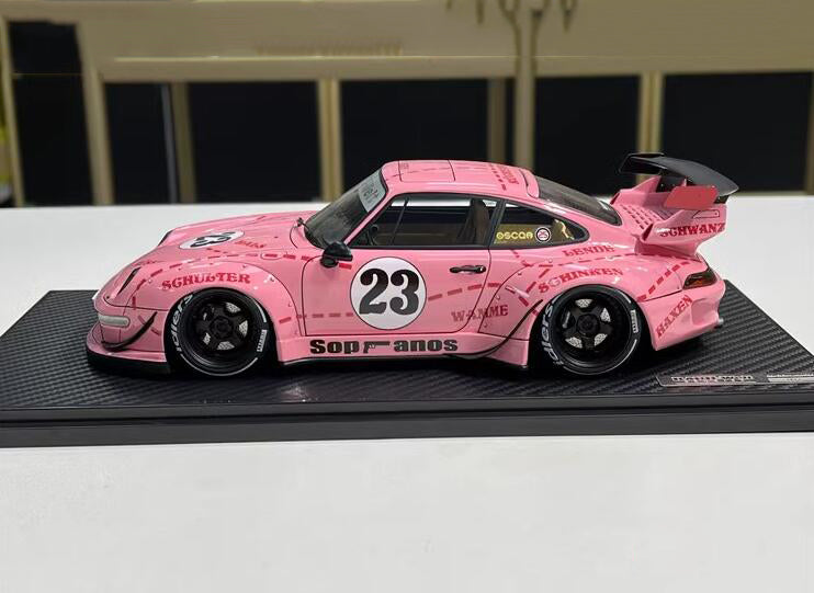 LGNITION MODEL Porsche 993 RWB Pink #23 Wide Body Modified Edition 1:18car Pre-a Model