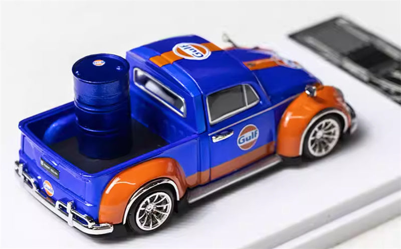 Liberty 64 Volkswagen Beetle Pickup Gulf Painting w/ resin Gulf oil drum 1:64 Car Pre-built Airliner Model Display view5