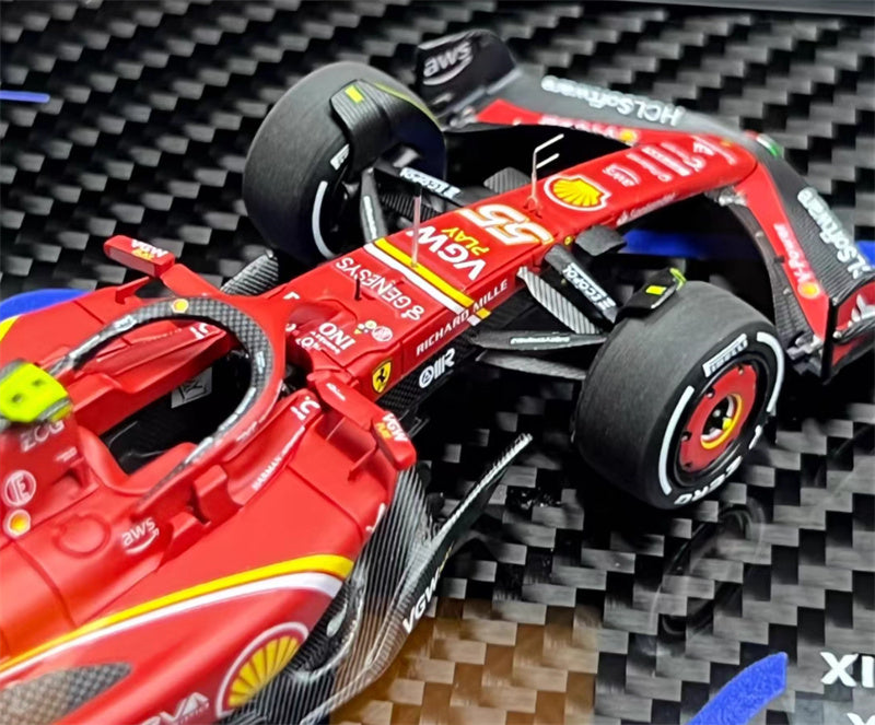 1:43 BBR MODELS Ferrari SF24 GP AUSTRALIAN GRAND PRIX 2024 #16 & SAINZ #55 SET view10
