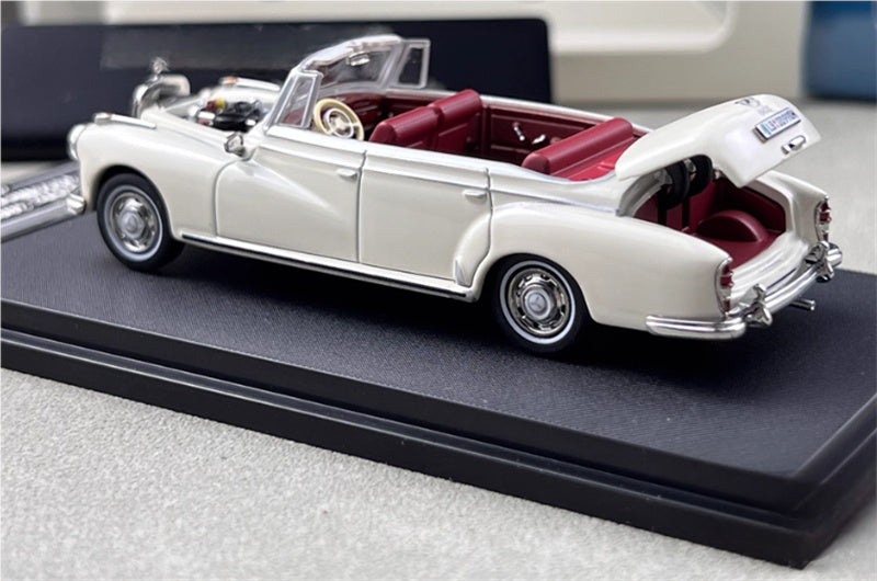 SEEKER Mercedes Benz 300D Adenauer W189 1959 convertible Soft top White 1:64 Car Pre-built Model view4