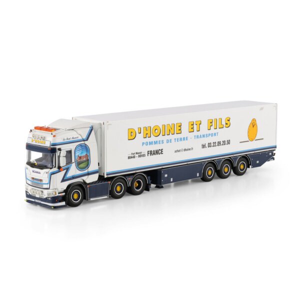 1:50 SCANIA D'HOINE R CR20H 6X2 REEFER TRAILER 3 AXLE WSI Diecast Model