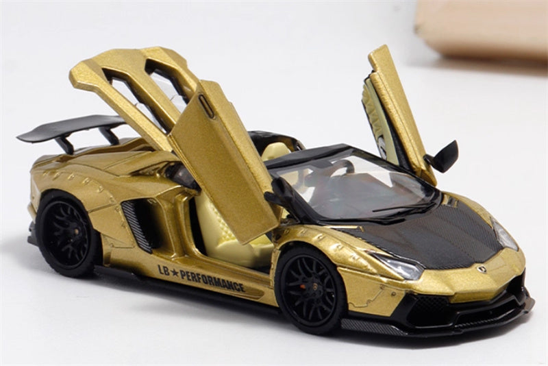 Rhino Model Lamborghini AVENTADOR LP700-4 LBWK Supercar Limited Edition 499PCS ONLY gold 1:64 Car Pre-built Model view5
