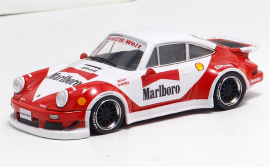 mymodelcollect Porsche RWB 930 Red and White Marlboro Limited Edition 999PCS ONLY RAUH - Welt 1:64 Car Pre-built Model view1