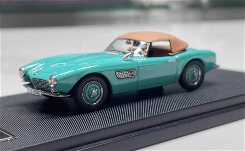 GFCC BMW 507 Roadster Retro Car 1957 Light Green Convertible Softtop 1:64 car Pre-built Model view4