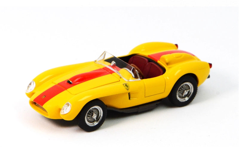 GFCC 1957 Ferrari 250 Testa Rossa Racing Yellow Red Stripes LHD 1:64 car Pre-built Model view1