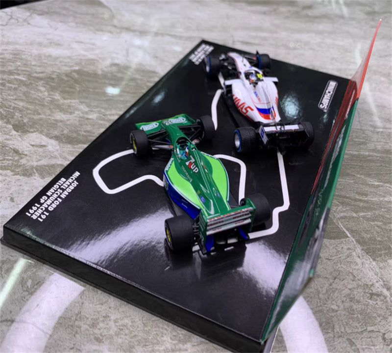 1:43 MINICHAMPS Dual car set HAAS VF-21 jordan ford 191 30th Anniv. LTD 333PCS view4