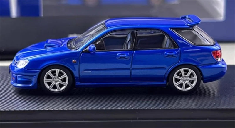1:64 Subaru Impreza WRX STI 9th Generation Wagon  Blue w/ Silver Wheels Furuya DIECAST Model
