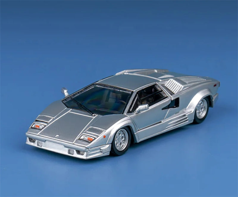 Findclassically Lamborghini Countach LP5000S 25th Anniversary Edition Silver Limited Edition 799PCS ONLY 1:64 car Pre-built Model view1