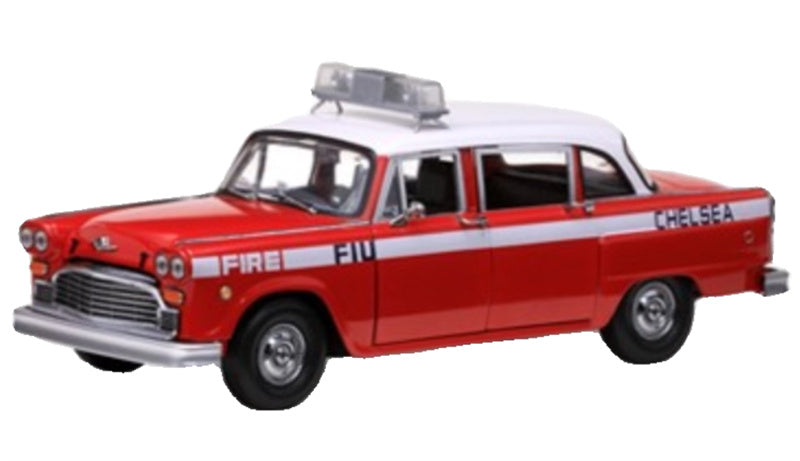 Sun Star 1981 Checker A11 New York Taxi Chelsea Fire Engine Red 1:18 Car Pre-built Model view1
