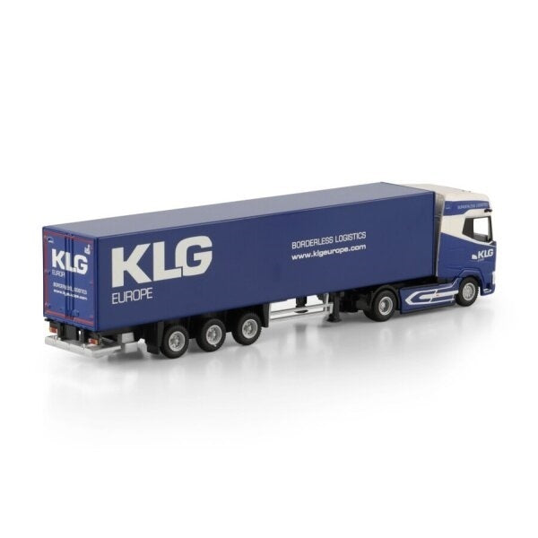 1:87 DAF KLG EUROPE XG + MY25 4X2 BOX TRAILER 3 AXLE WSI DIECAST Model