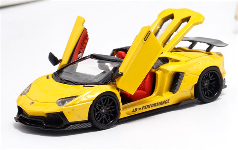 Rhino Model Lamborghini AVENTADOR LP700-4 LBWK Supercar Limited Edition 666PCS ONLY Yellow 1:64 Car Pre-built Model view1