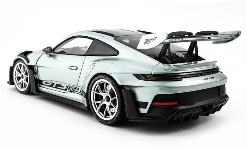 1:18 PORSCHE 911 (992) GT3 RS 2023 Silver Carbon Cover  MINICHAMPS  DIECAST Car Model