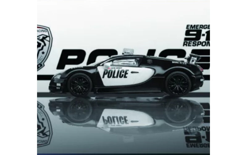1:64 Bugatti Veyron Super Sport   Mortal Model Black police car Limited Edition 299PCS ONLY DIECAST Model