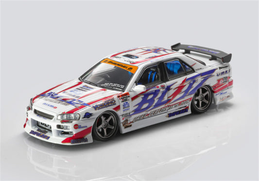 Mortal Nissan GTR ER34 BLITZ D1GP SKYLINE URAS Modified Edition Dual car set Limited Edition 899PCS ONLY 1:64 Car Pre-built Model view2
