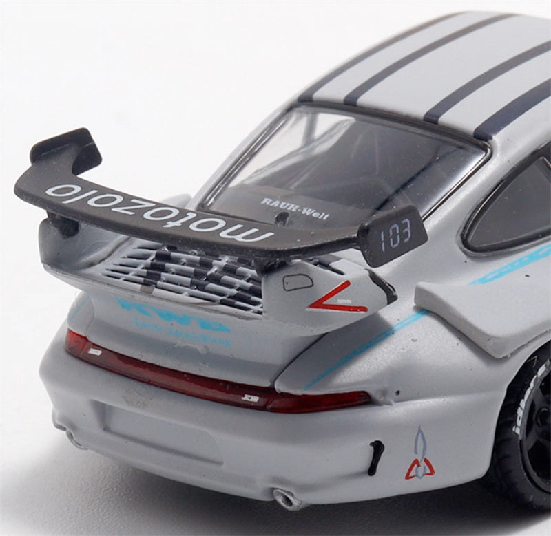 TOP MODELS Porsche RWB 993 Motozolo Battle Grey Limited Edition RAUH - Welt 1:64 Car Pre-built Model view7