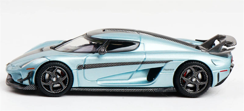 1:64 Koenigsegg Regera Carbon Fiber Glacier Blue SC ART DIECAST Civil Car Model