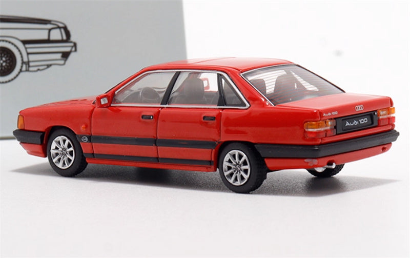 Rhino Model 1989 Audi 100 C3 Red 1:64 Car Pre-built Model view2