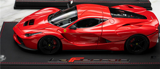 BBR MODELS Ferrari LaFerrari red Black wheel red top Limited Edition 120PCS ONLY leather base 1:18 Car Pre-built Model view2