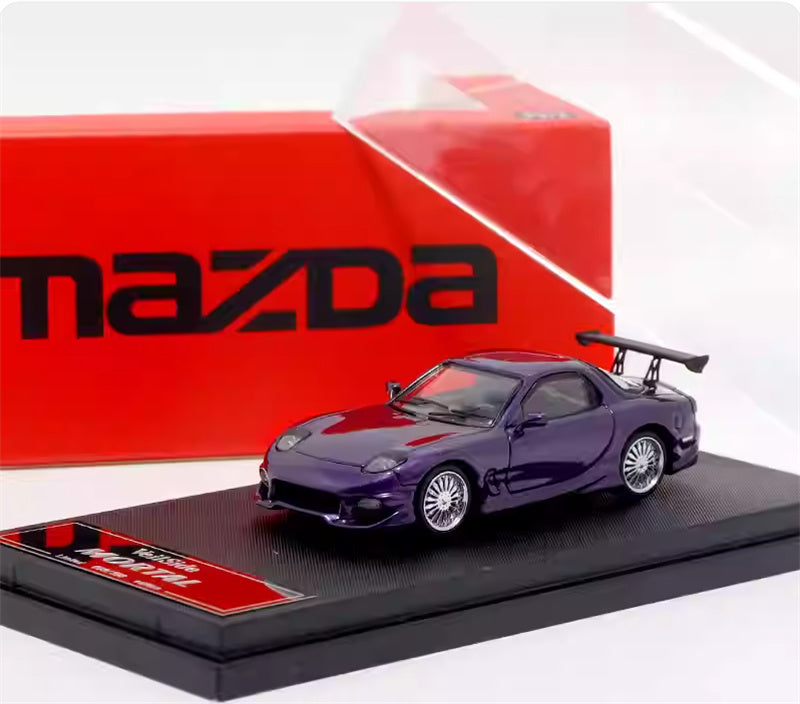 Mortal Mazda RX7 Veilside Limited Edition Purple 1:64 Car Pre-built Model view6
