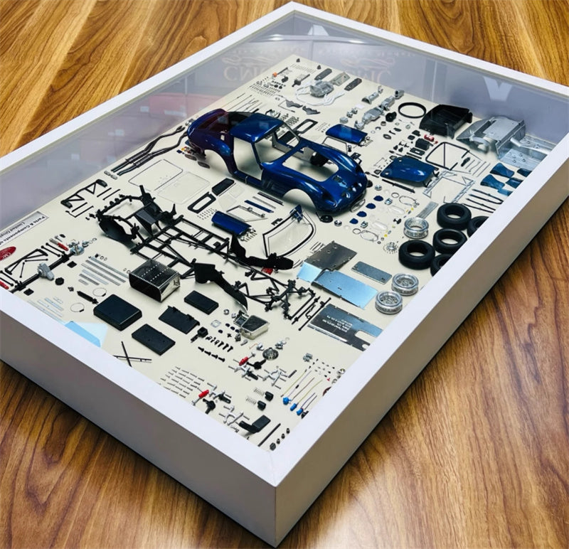 CMC Ferrari 250gto Parts display version frame picture frame blue 1:18 Car Pre-built Model view3