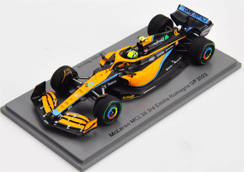 Spark Mclaren MCL36 3rd Emilia Romagna GP 2022 #4 Lando Norris 1:43 Car Pre-built Model view5