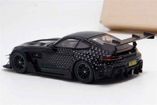 BSC Mercedes AMG GT-S Carbonerre modified big rear wing sports car Starry Black Limited Edition 1:64 Car Pre-built Model view2