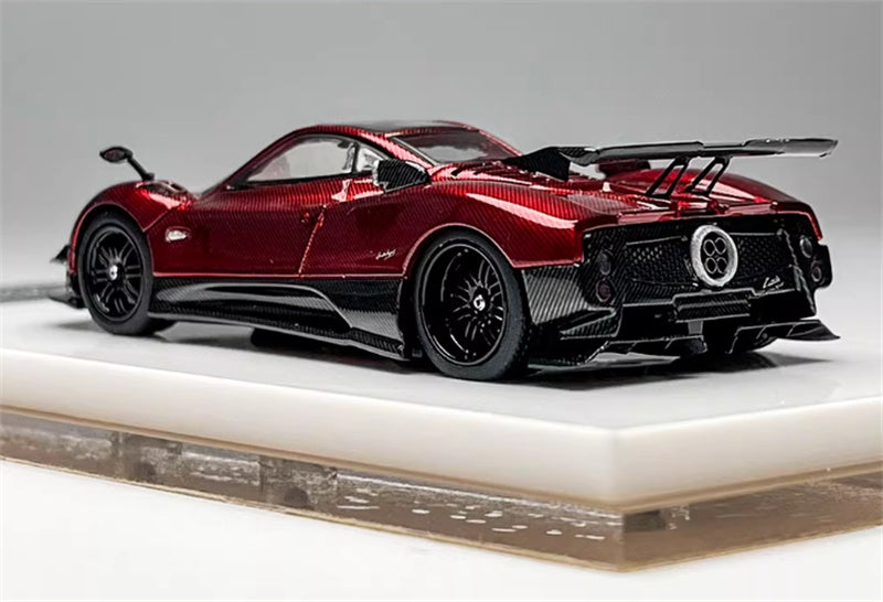 HH Model Pagani Zonda Tricolore Red carbon fiber - hardtop version 1:64 Car Pre-built Model view2