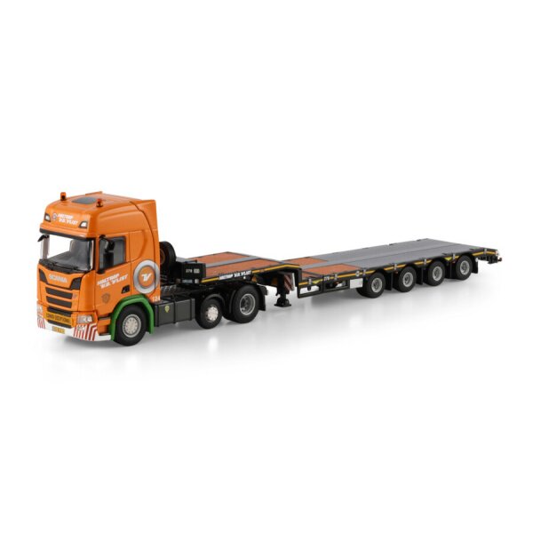 1:50 SCANIA HOLTROP VD VLIST R CR20H 6X2 SEMI LOW LOADER 4 AXLE WSI Orange Diecast Model