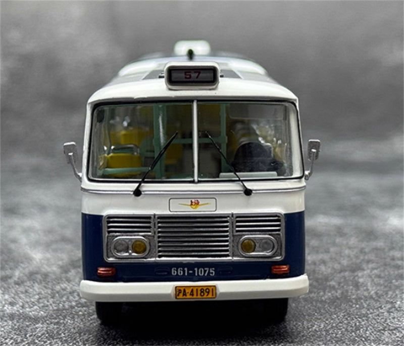 AUTO-GLIMPSE Shanghai Bus SK661 articulated trolley bus Blue Route 57 High end version (flat peak type) 1980-2005 1:64 Bus Pre-built Model view6